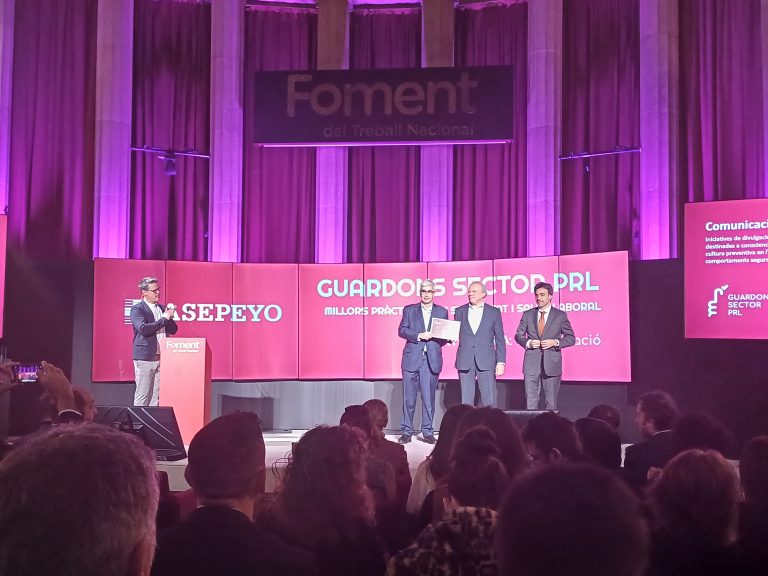 Asepeyo ganadora en la categoría de Comunicación en la 4ª edición de los galardones a las mejores prácticas del Sector de la PRL de Foment del Treball Nacional